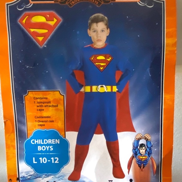 Superman Boys Halloween Costume Jumpsuit L - Picture 1 of 3